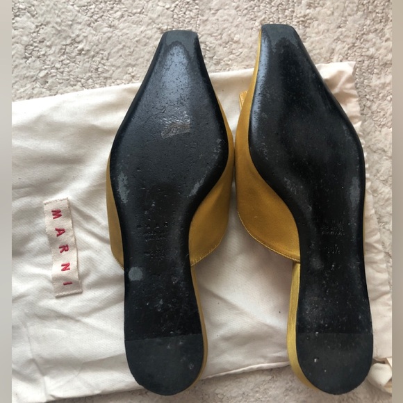 Marni Yellow Satin Sabot Mules (only used once, look like new) - Picture 3 of 3